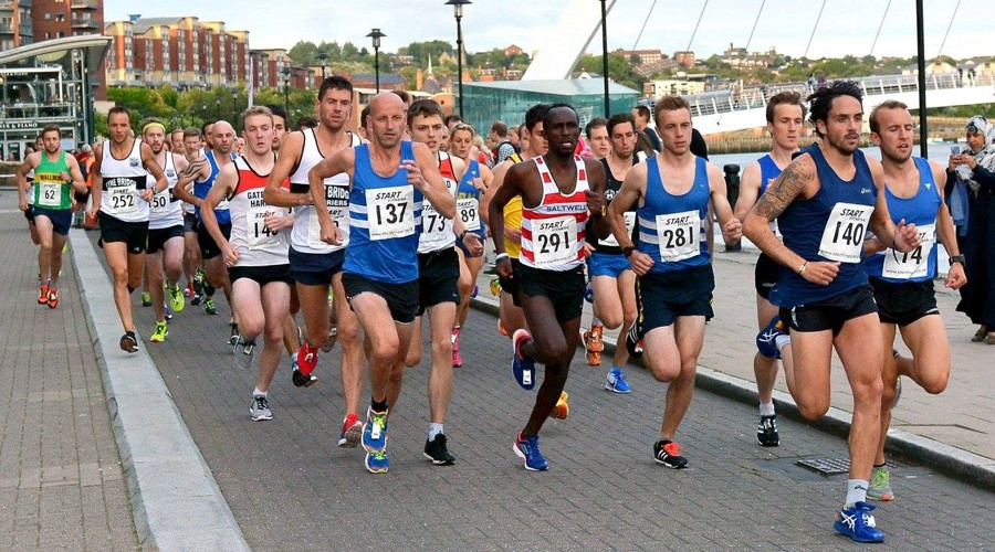 Runners in a half marathon