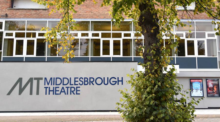 Middlesbrough Theatre surrounded by autumn trees