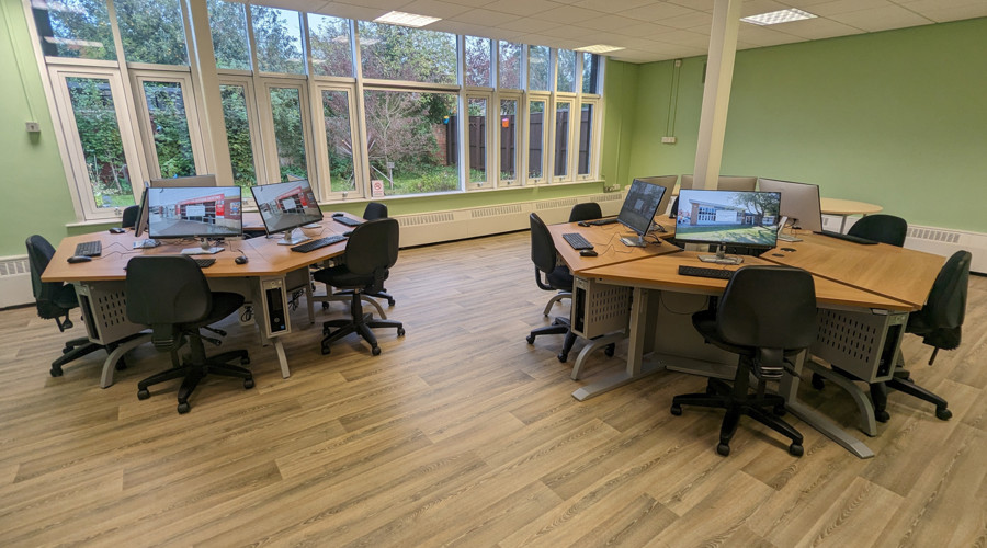 The IT suite at Acklam Library with new public computers